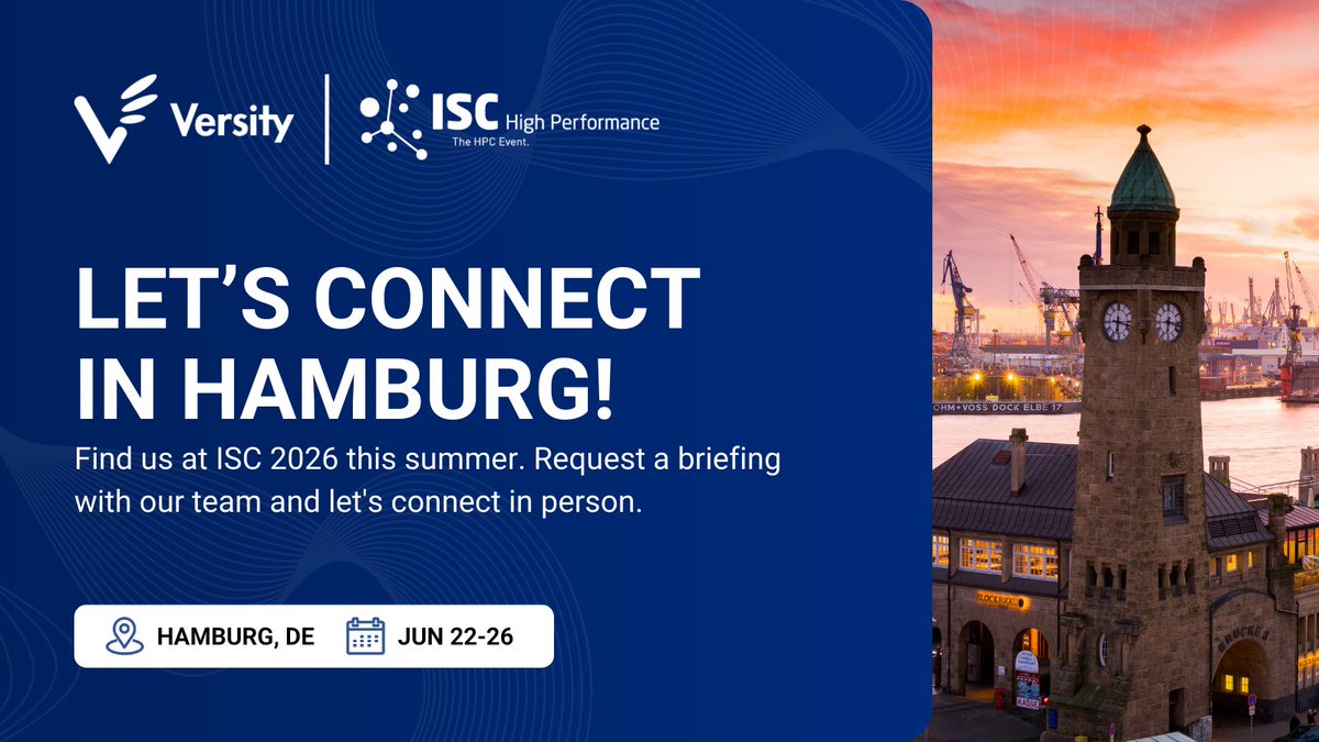 Bruce Gilpin (CEO), Nathan Schumman (VP Ops), &amp; Ben Dischinger (Sr Principal Software Engineer) will be at #ISC2026 🇩🇪. Connect with us to discuss the future of exabyte-scale archives. 
#ISCConference2026 #HPC #DataManagement #StorageInnovation #Versity
