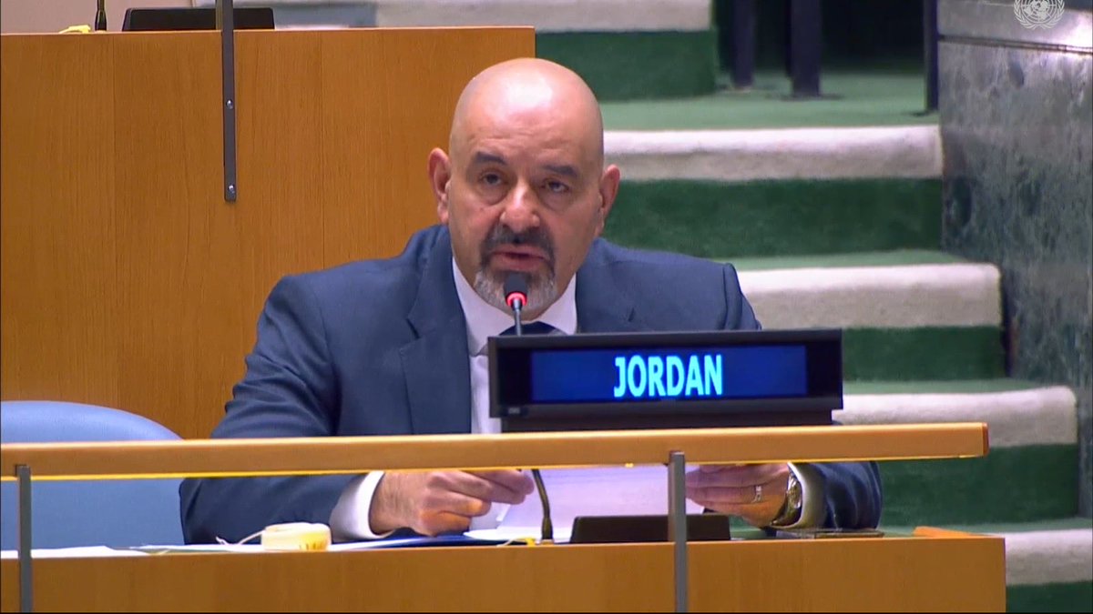 JordanUN_NY's tweet photo. At UNGA high-level event on the International Day to Combat Islamophobia, PR Amb Walid Obeidat stressed the need to reject attempts to link Islam with violence; reaffirmed principles of #AmmanMessage; & called for actions to counter hate speech & protect religious diversity
🇯🇴🇺🇳 https://t.co/zYWfagJe87