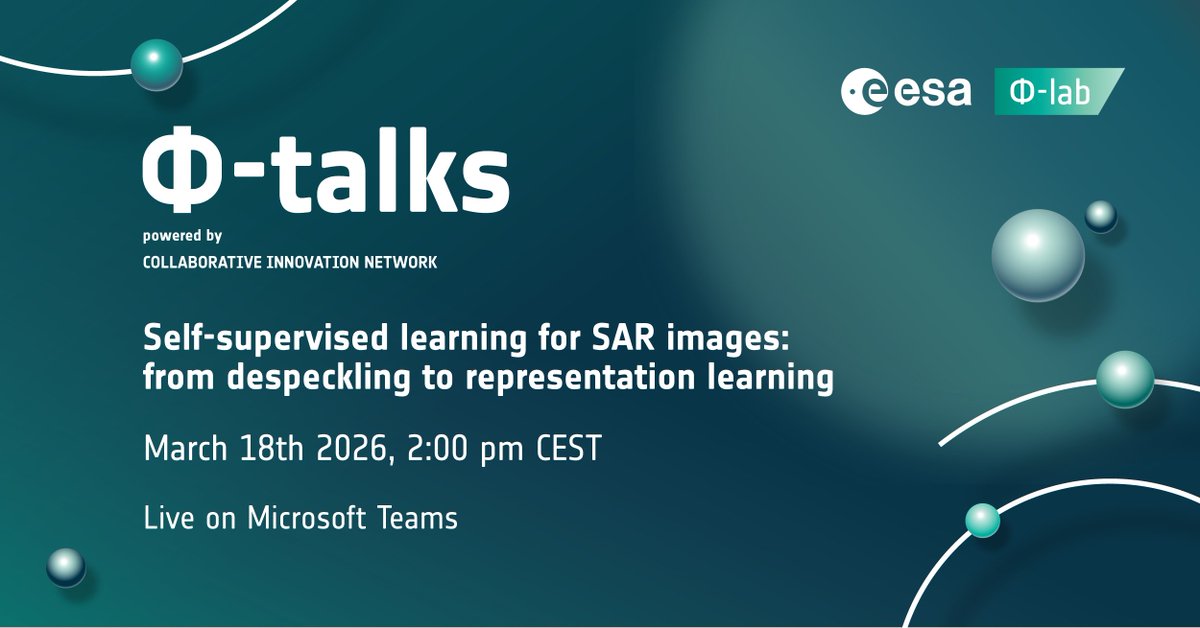 ESAPhilabCIN's tweet image. 🛰️ 𝐍𝐞𝐱𝐭 Φ-𝐭𝐚𝐥𝐤: 𝐒𝐀𝐑 𝐃𝐞𝐬𝐩𝐞𝐜𝐤𝐥𝐢𝐧𝐠 𝐰𝐢𝐭𝐡 𝐃𝐞𝐞𝐩 𝐋𝐞𝐚𝐫𝐧𝐢𝐧𝐠 𝟏𝟖 𝐌𝐚𝐫𝐜𝐡 · 𝟏𝟒:𝟎𝟎 𝐂𝐄𝐒𝐓 

Emanuele Dalsasso (Inria Grenoble) presents MERLIN, a self-supervised speckle-suppression method for SAR images.
🔗 bit.ly/4sOHsnb

#AI4EO #ESA