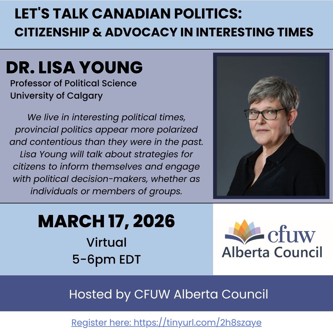 cfuwAlberta's tweet photo. [FREE} Join us tomorrow for a special speaker event! Canadian Politics: Citizenship &amp; Advocacy in Interesting Times.
Register: https://t.co/lp71Y6QAUp 

#women #education #webinar #decisionmakers #advocacy #citizenship #canada #alberta #politics #humanrights #justice #peace https://t.co/9GPvDjFW3O