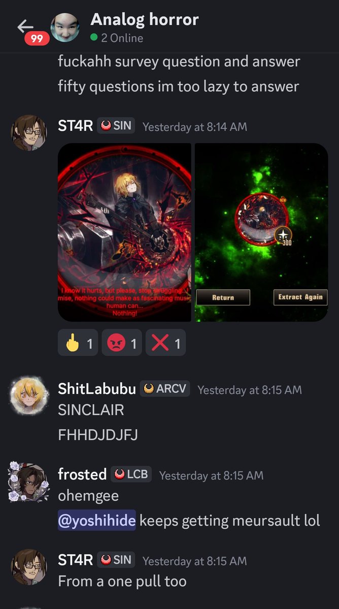 brainrotcore_'s tweet photo. MY FRIEND GOT HARMONY SINCLAIR EGO IN A SINGLE PULL ๐ญ๐ญ๐ญ๐ญ๐ญ๐ก๐ก๐ก๐ก
--------
#Lcb11 #LimbusCompany #ifarted https://t.co/U6NkjmeuE7