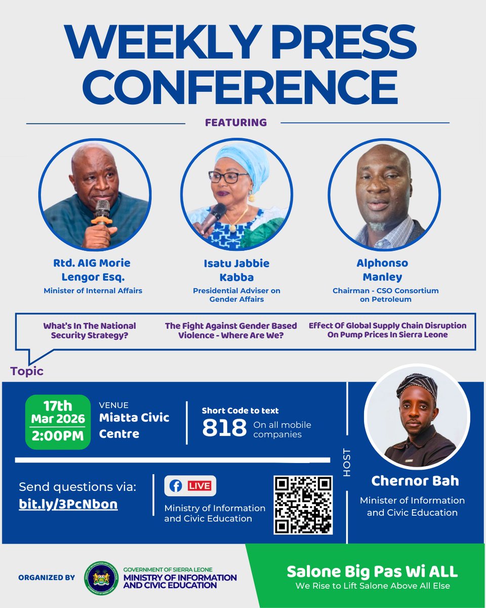 Ministry of Information & Civic Education S/Leone tweet media