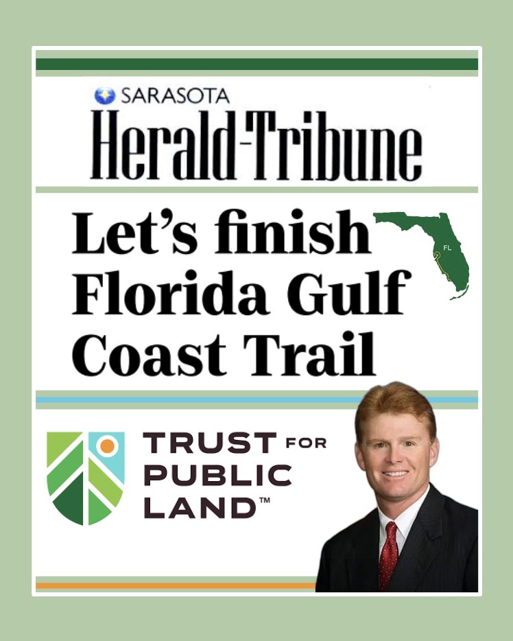 Klowtify's tweet photo. The Florida Gulf Coast Trail has the potential to connect seven coastal counties and more than 50 communities. Completing it would create new opportunities for economic development, transportation, and improved public safety. Let’s finish the trail.
@HeraldTribune | Link to article in comments