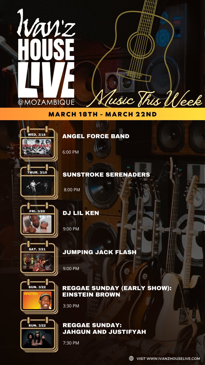 Live Music this week: March 18th- March 22nd