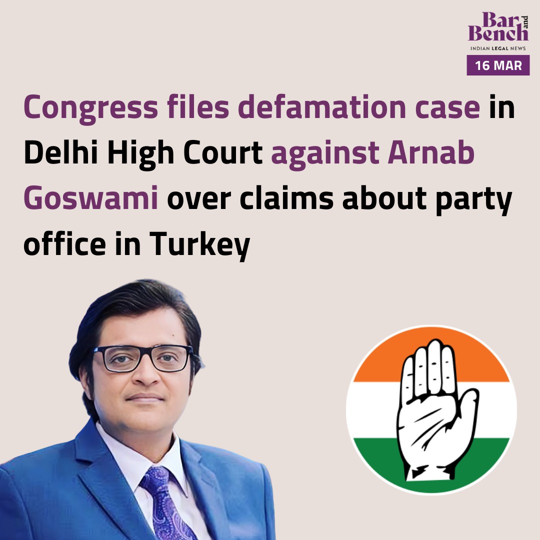 sunmor2901's tweet image. This action was much needed.🔥
Congress files defamation case in Delhi High Court against #ArnabGoswami abd Republic TV over their remark that the party has an office in Turkey, which turned out to be a convention centre.
HC to hear the matter tomorrow.
#ArnabGoswami #Defamation