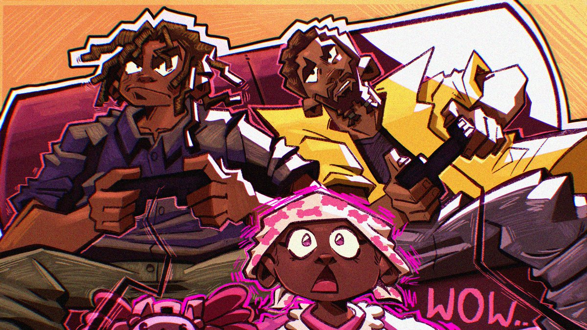 6 - Tuco/Dalmo 
"DALMOOOO, espero que você não esteja jogando coisa pesada com a Manu aí na sala.." 
#HEXATOMBE #Hexatombe
#ordemparanormal #dalmo
Dito isso : FINALIZAMOS A SÉRIE DE FANARTS DE HEXATOMBE😭