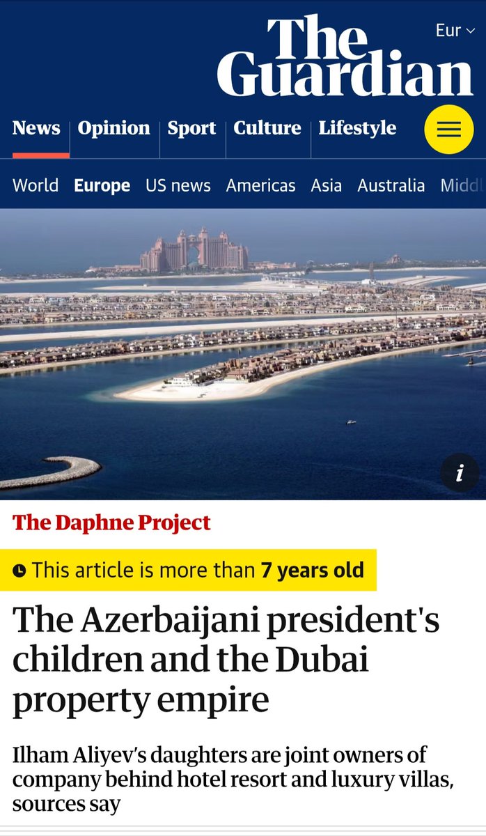 RT by @mikenov: It is said that no damage has been done to Ilham Aliyev’s properties in Dubai. At the moment, he seems to be more concerned about his personal security than about his assets. There are claims that there may be attempts to attack using drones carrying chemical substances.  pic.