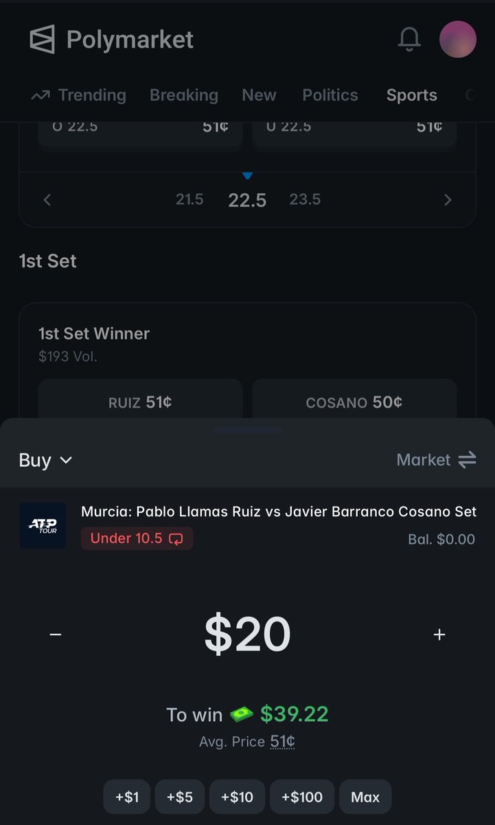 betinum's tweet photo. 36% arbitrage between Polymarket and Pinnacle, lol

- Polymarket
Under 10.5 → 51¢ (1.96)
€69 × 1.96 = €135

- Pinnacle
Over 10.5 → 4.39
€31 × 4.39 = €136
Either way → ~€35 profit.

Profit from betting doesn’t come from trying to guess the winner,

But from finding pricing mistakes.

I run one of the best services in the world for spotting these mistakes.

Link in the comments if you’re ambitious and want to make a profit now.

If not, follow me for occasional free picks.