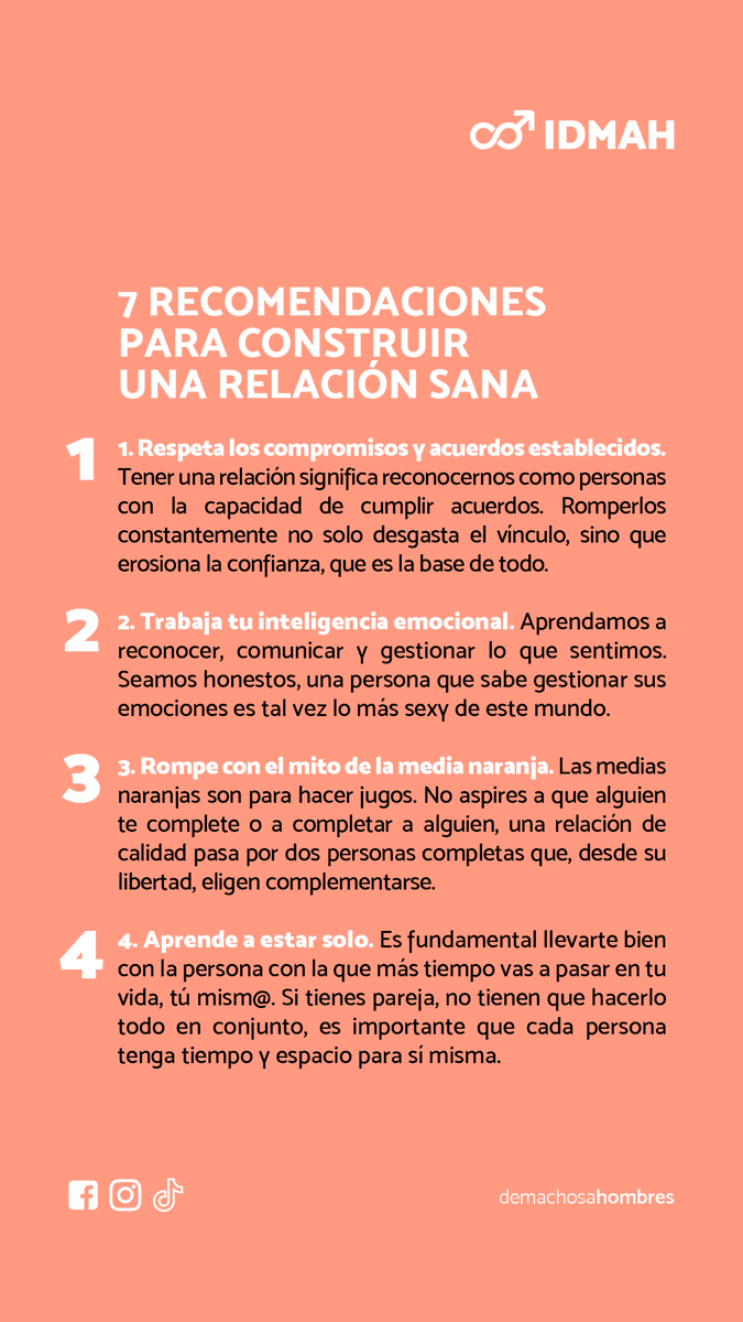 machosahombres's tweet photo. 7 recomendaciones para construir una relación sana

¿Cuántos de estos hábitos ya pones en práctica? Guarda, comparte y cuéntanos en los comentarios

#demachosaHOMBRES #MasculinidadConsciente #Reflexion #RelacionSana #EscuchaActiva https://t.co/oBCNYZe0Ht