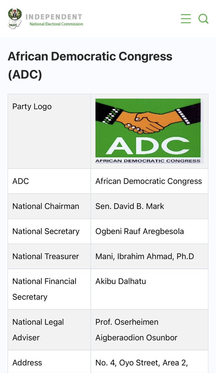 To the APC members feeling paranoid: tweets as negative as you can, ADC is here to stay; David Mark is firmly in charge.