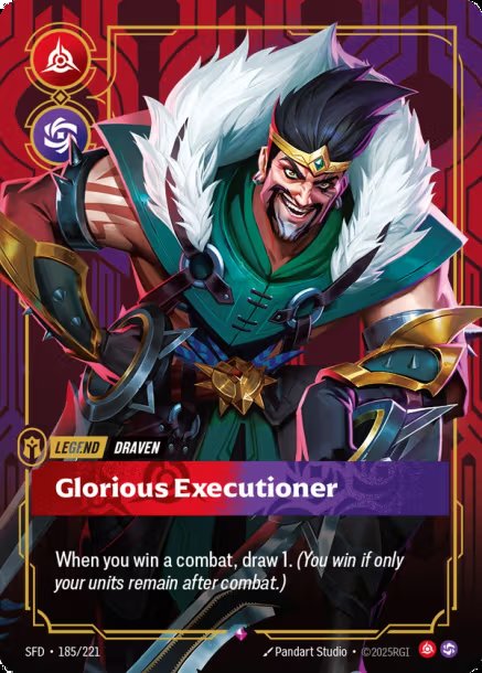 TFightsDragons's tweet photo. Man, I'm loving spoiler season for @playriftbound's third set. It is a little disheartening reading the legend effects for Kha'zix and Vex and then looking at Draven, though. https://t.co/O6wMV1KrkH
