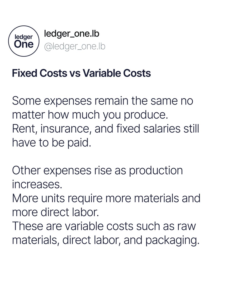 Ledger_one_lb's tweet image. Understanding different cost types helps you see where your money actually goes.From fixed and variable costs to direct, indirect, and sunk costs, each one affects how a business operates and makes decisions.#AccountingBasics #BusinessCosts #EntrepreneurTips #FinanceKnowledge
