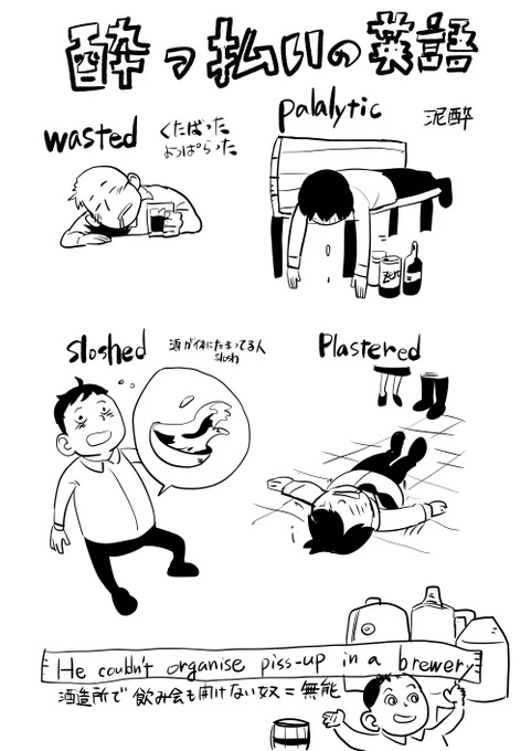 酔っ払い関連の英語 面白いね 