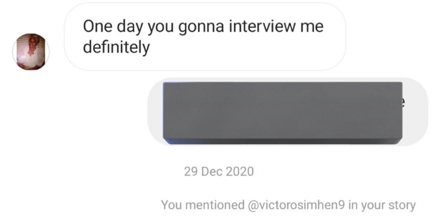 hanamnzali76's tweet photo. Flight booked 🇫🇷 -> 🇹🇷 to interview @victorosimhen9 

Wish me good luck 😎🔥 https://t.co/OyJiIjFtCp