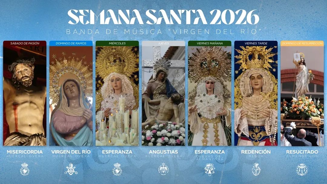⌛ La espera se acorta, vamos descontando días para nuestra semana grande, por eso os presentamos los días que tocamos juntos a las imágenes que vamos a acompañar.

#SuenaVirgendelRio #SS2026 #NuestrasHermandades