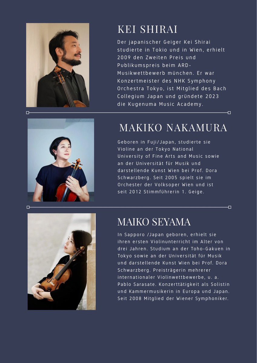 WBCチェコフィーバーもちょっと落ち着いてきたので、音楽活動に戻っています↓

気になりすぎてる激レア・トリオのコンサートを紹介します。

ウィーンにいらっしゃる方は、ぜひ！

ウィーン交響楽団の麻衣子さんは、4月に東京でも演奏&amp;指導される予定だそうです。instagram.com/team.otolabo?i…