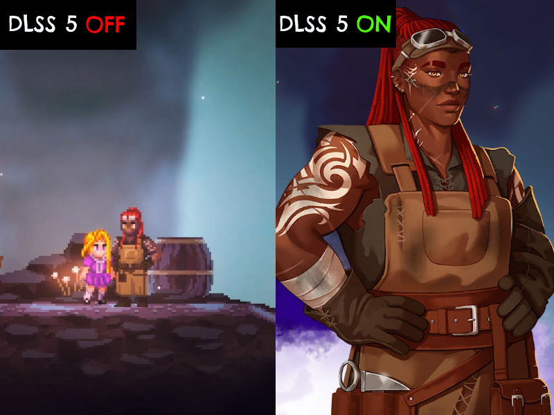 YouthGaming4's tweet photo. A gente também colocou esse tal de DLSS 5 também. 
Só que foi no talento.👀 https://t.co/afRNTE0tWV