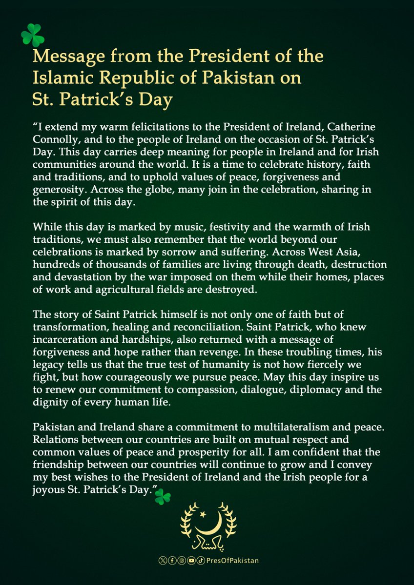 The President of Pakistan tweet media