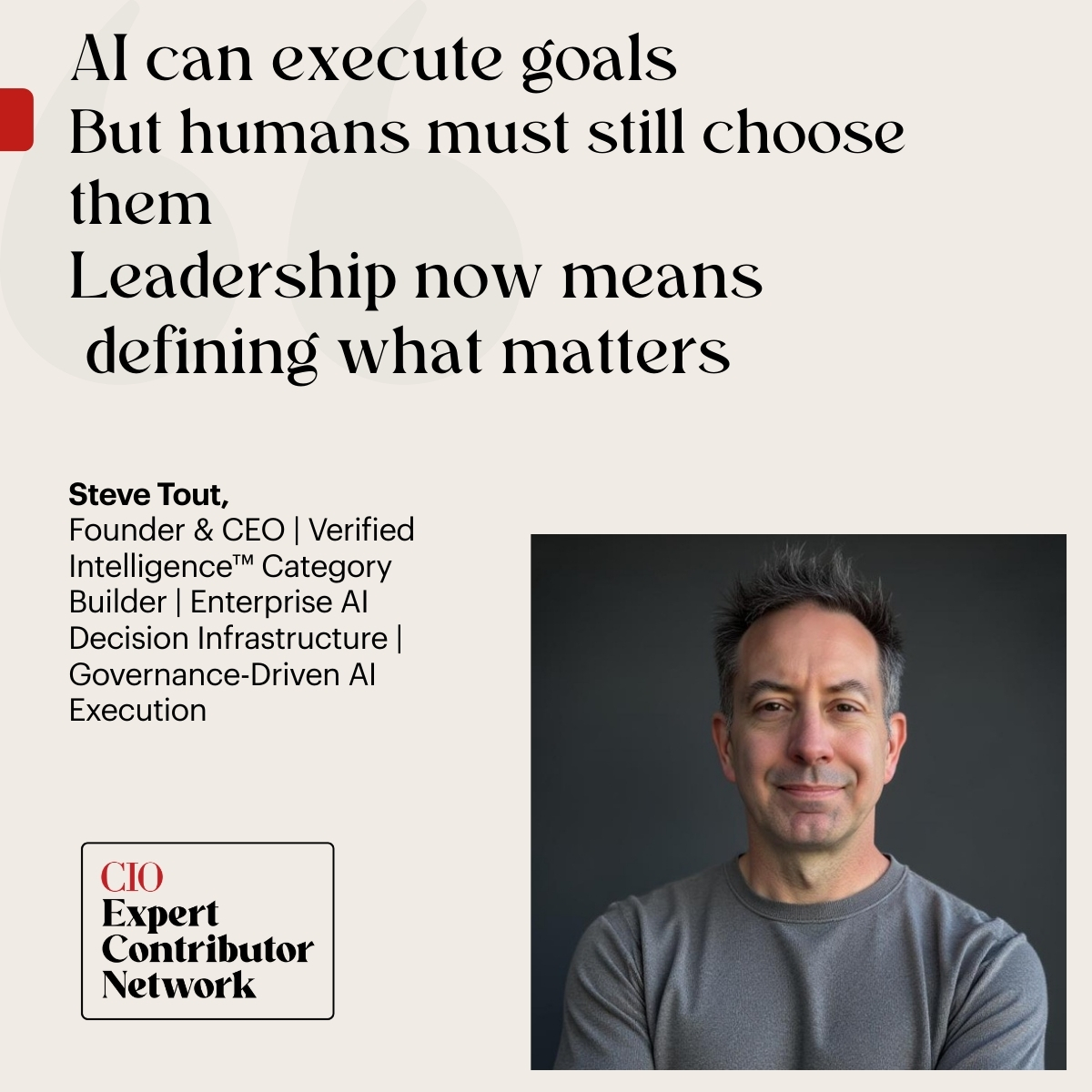 CIOonline's tweet image. AI is no longer just a technology debate. It is a leadership one.
Steve Tout argues that every executive now faces philosophical choices about how AI should shape work, decisions, and power. Read why this shift matters now:
spr.ly/6011B6uvLz

#FoundryExpert #AILeadership