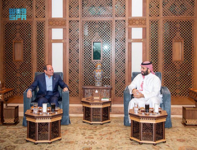 اتصال هاتفي بين ولي العهد والرئيس المصري لبحث التصعيد العسكري