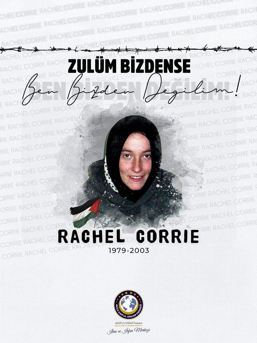 Zulüm bizdense ben bizden değilim. 

Rachel Corrie | 16 Mart 2003