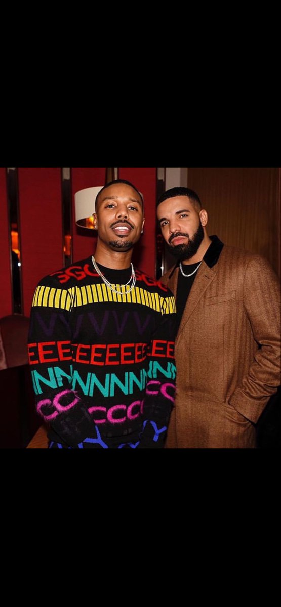Oscar winner Micheal B Jordan with the billboard artist of the decade Drake.