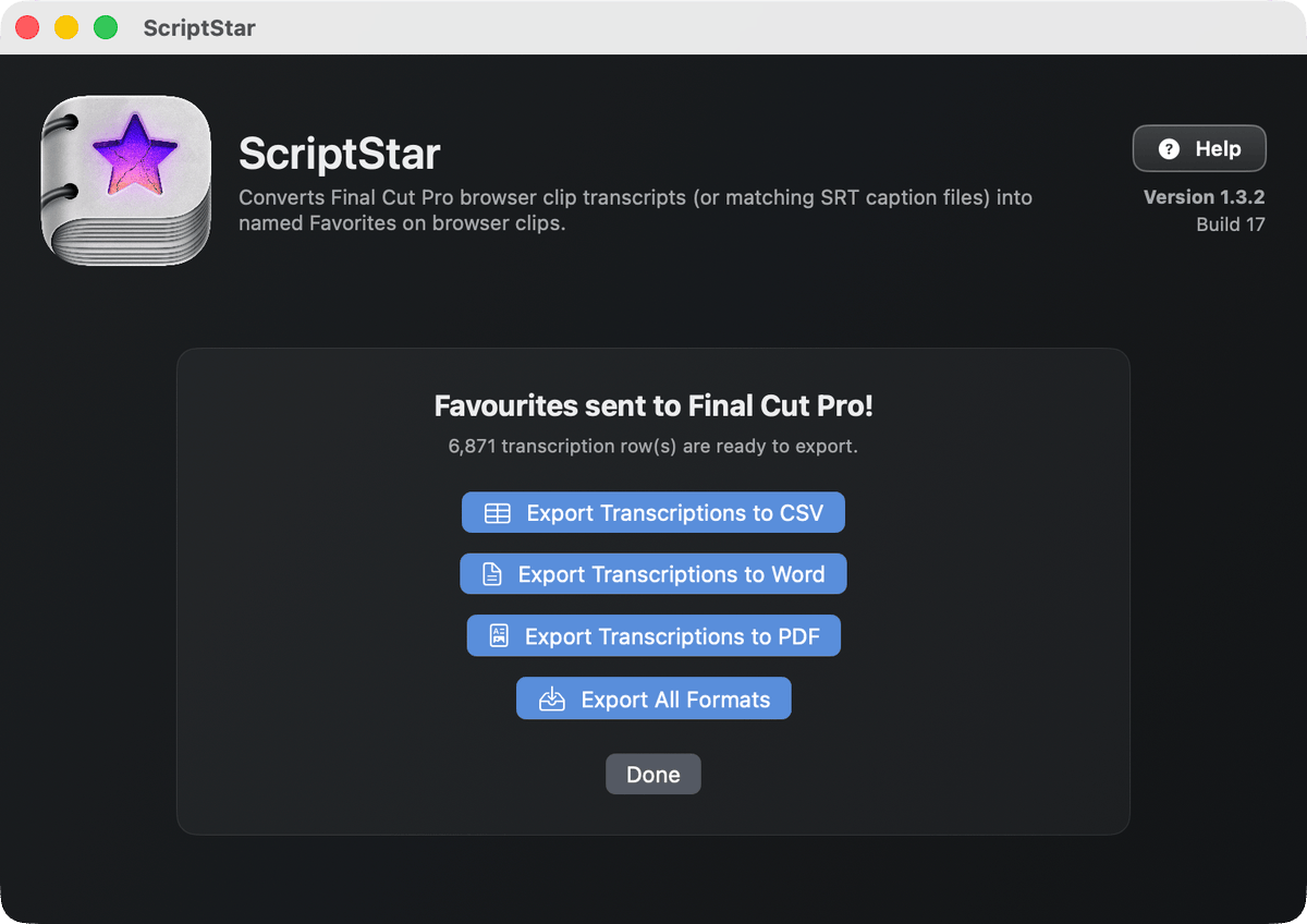 chrisatlatenite's tweet photo. I was using ScriptStar on a corporate edit yesterday - it's so fricken handy! If you haven't tried it yet, and you're a Final Cut Pro editor, you're missing out!

https://t.co/yQjB12Hlgz

#fcpx #postchat https://t.co/4wGUxeMcXY