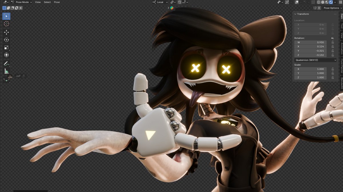 Zavra316's tweet photo. Okay, when Cyn model rig is completely ready, I plan to release it publicly (probably paid or not, idk exactly). Well, when I do, I'll certainly let you guys know #blender #murderdrones #Cyn https://t.co/GQOifQwI64