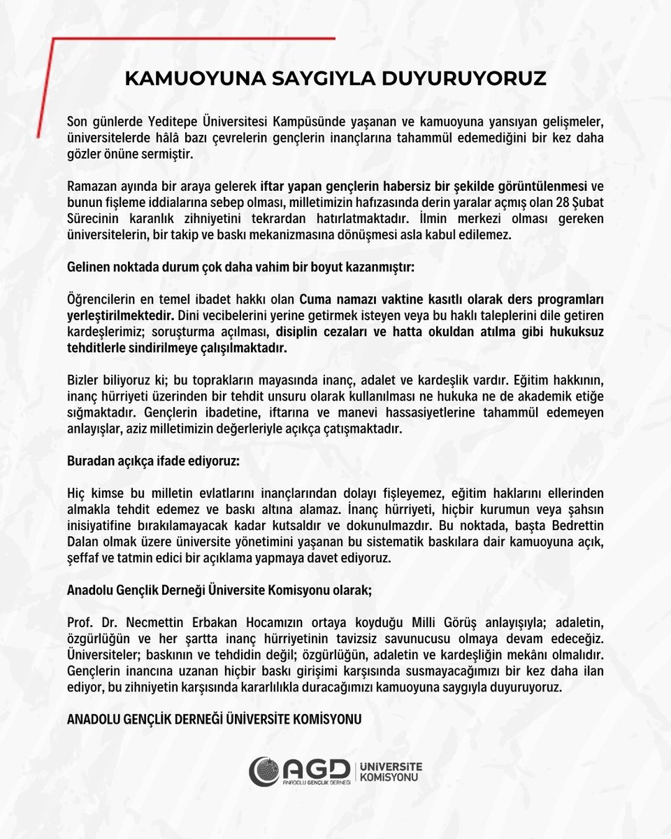 AGD Üniversite Komisyonu tweet media