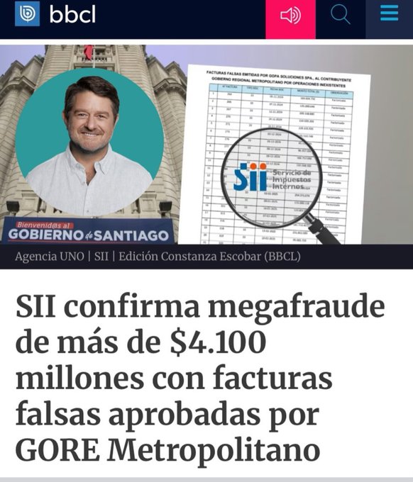 Sabía Ud que si Chile elimina definitivamente el cargo de gobernador, todas las oficinas de Gobiernos 
Regionales (cargo que no sirve para nada) habría dinero suficiente para mejorar el sistema de salud en 
regiones. Hoy cada gobernación gasta al año más de $1600 millones