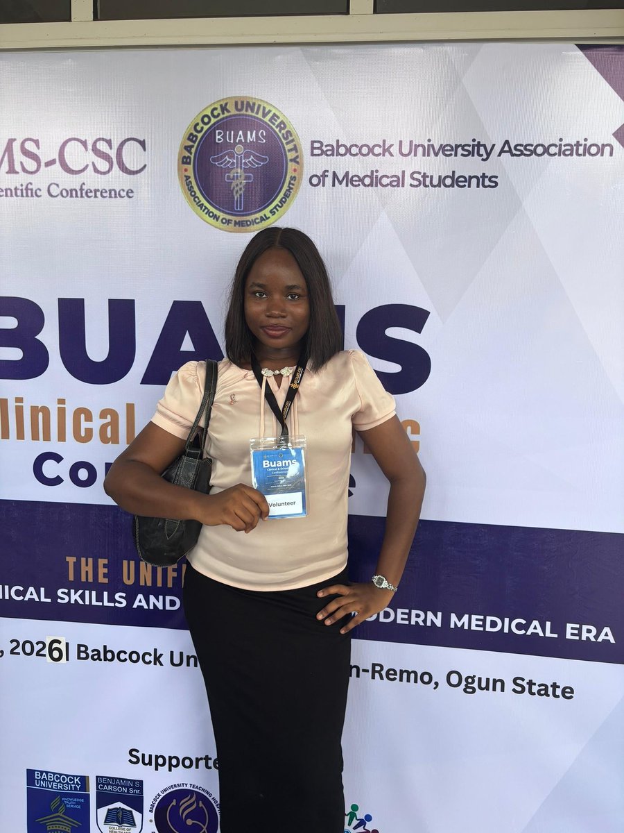 _sheistomi's tweet photo. I volunteered for the two-day BUAMS Clinical and Scientific Conference. This didn't stop me from gaining all it had to offer. I also moderated a session and networked amongst peers. 🤭
The world is not ready for the great minds @BUAMS_NG has to offer❗️ #BUAMSCSC2026 @buamscsc https://t.co/LhmcWU9NlZ