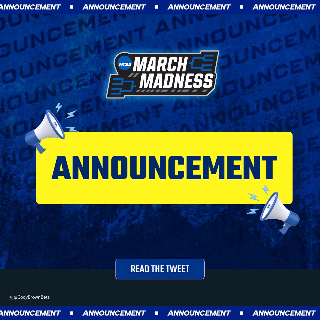 CodyBrownBets's tweet photo. 🏀🗣️ MARCH MADNESS ANNOUNCEMENT

A lot of people claim to be college hoops experts right before the tournament starts…

That’s not me.

So, I’ve spent the last week finding two actual NCAAB experts who have been profitable all season.

🤝 I’ve agreed to pay them for exclusive picks, then share them with you guys here, for FREE!

That means you’re getting the best picks for the tournament right here, for free.

All you need to do is turn my notifications on. 

Sound good?
