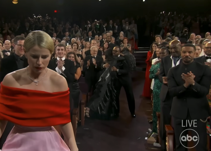 im rewatching jessie buckley's oscars speech, and this hug between chloé zhao and ryan coogler, framed by jessie and michael b. jordan, is special. they've been friends since 2012, and to see them support each other and make films that got two actors their first oscars. special