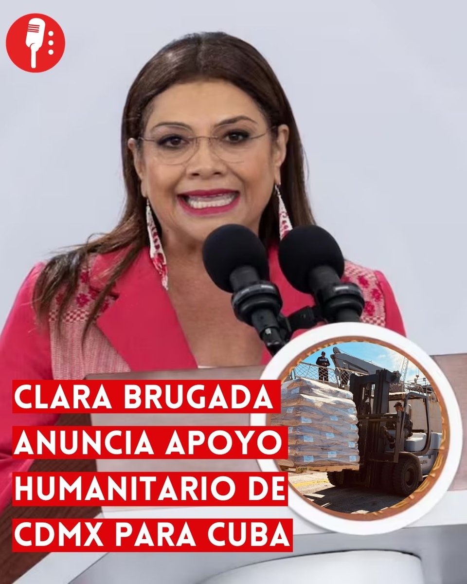⭕ OJO | CLARA BRUGADA ANUNCIA APOYO HUMANITARIO DE CDMX PARA CUBA

La jefa de Gobierno de Ciudad de México, Clara Brugada (<a href="/ClaraBrugadaM/">Clara Brugada Molina</a>), anunció que se sumará a las acciones de apoyo humanitario dirigidas a Cuba, luego del llamado realizado por el expresidente de México,