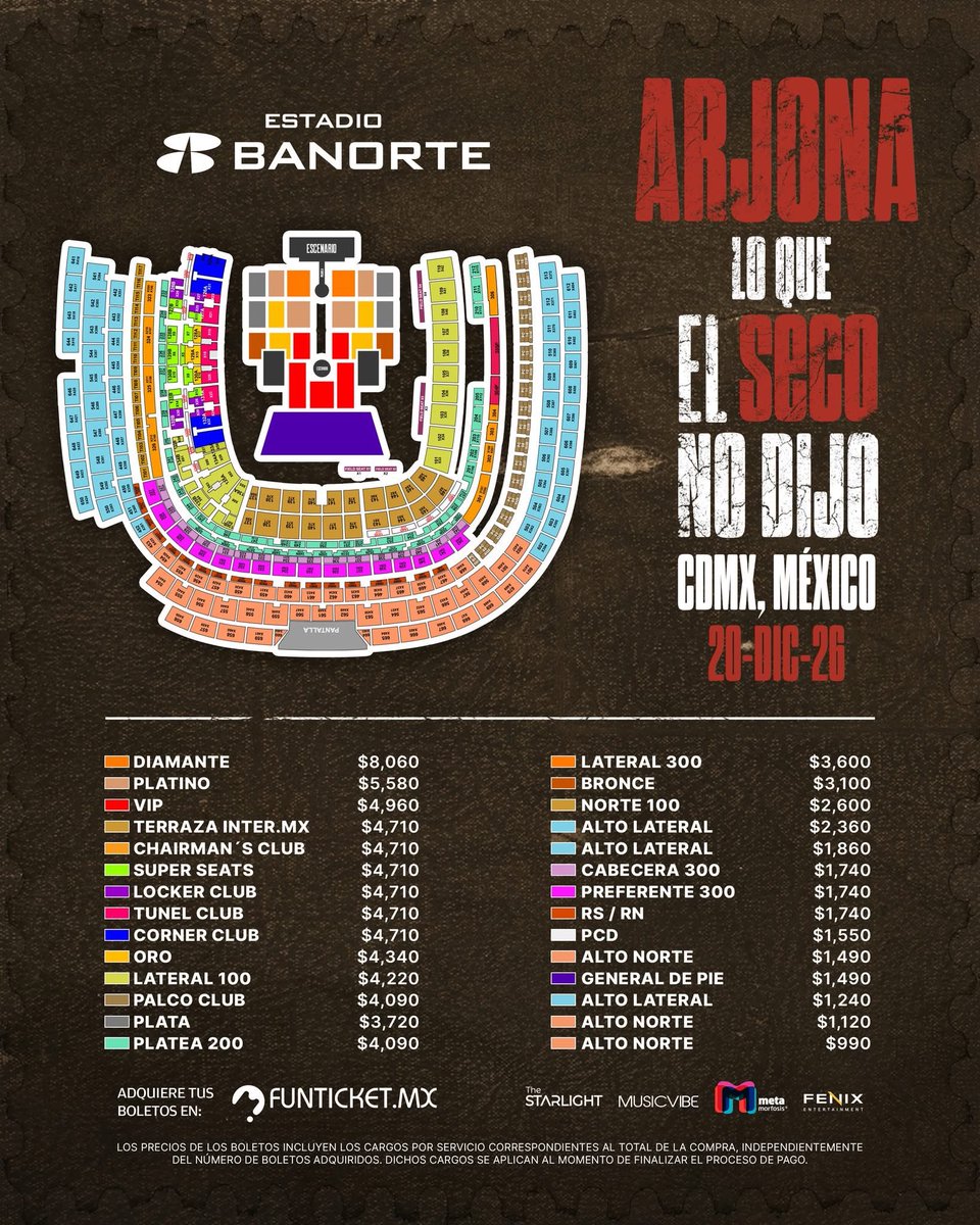 LuisAltova's tweet photo. #Arjona #LoQueElSecoNoDijo @Ricardo_Arjona #CDMX 20•Dic•26
#EstadioBanorte #Azteca https://t.co/zx63GcQwFz