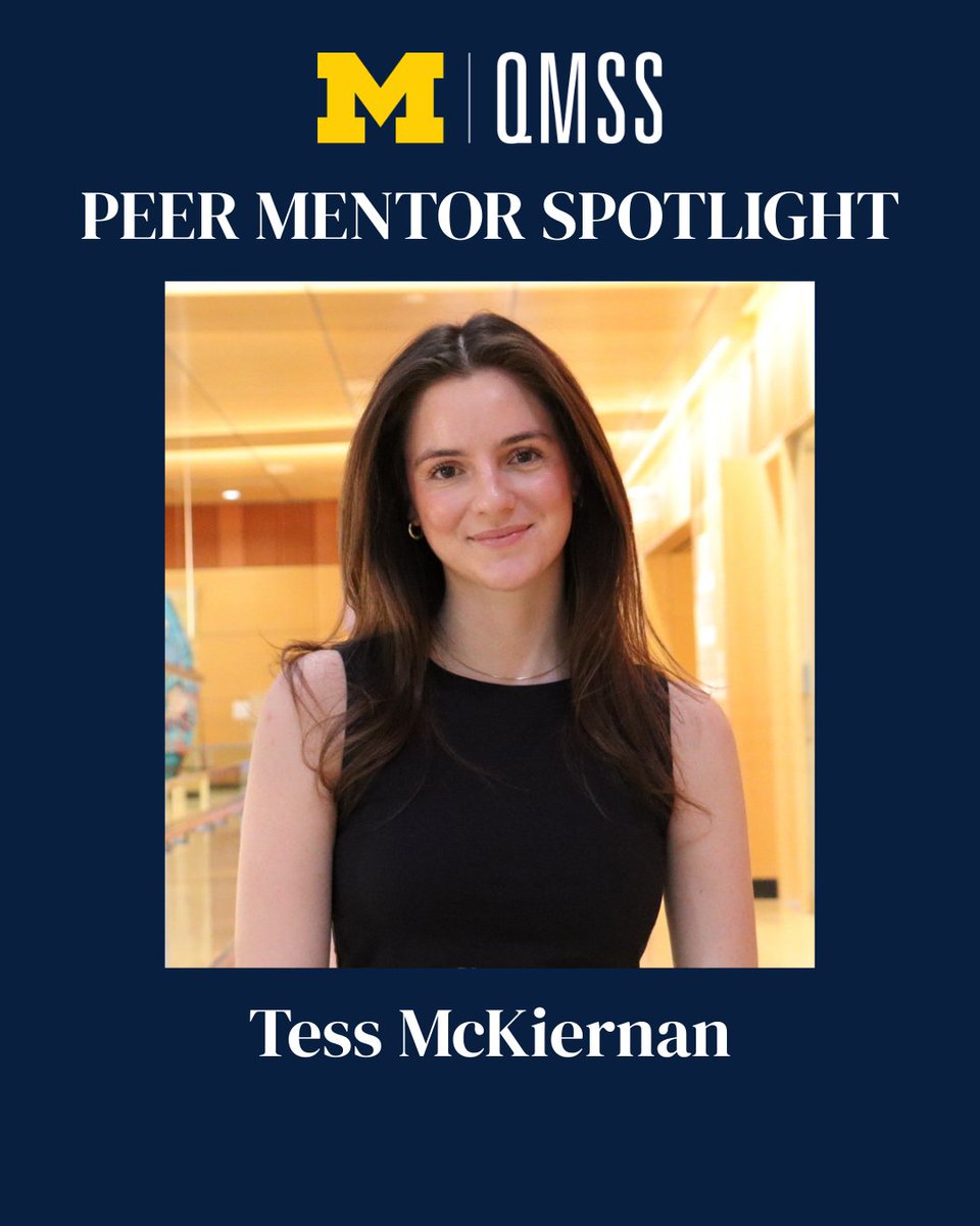 UmichQMSS's tweet photo. 📢 This week's Peer Mentor spotlight is featuring Tess McKiernan! She is a senior Data Science major with minors in QMSS! Meet with Tess for a FREE coffee chat - sign up with the link in our bio! https://t.co/H2Zl36KfVD