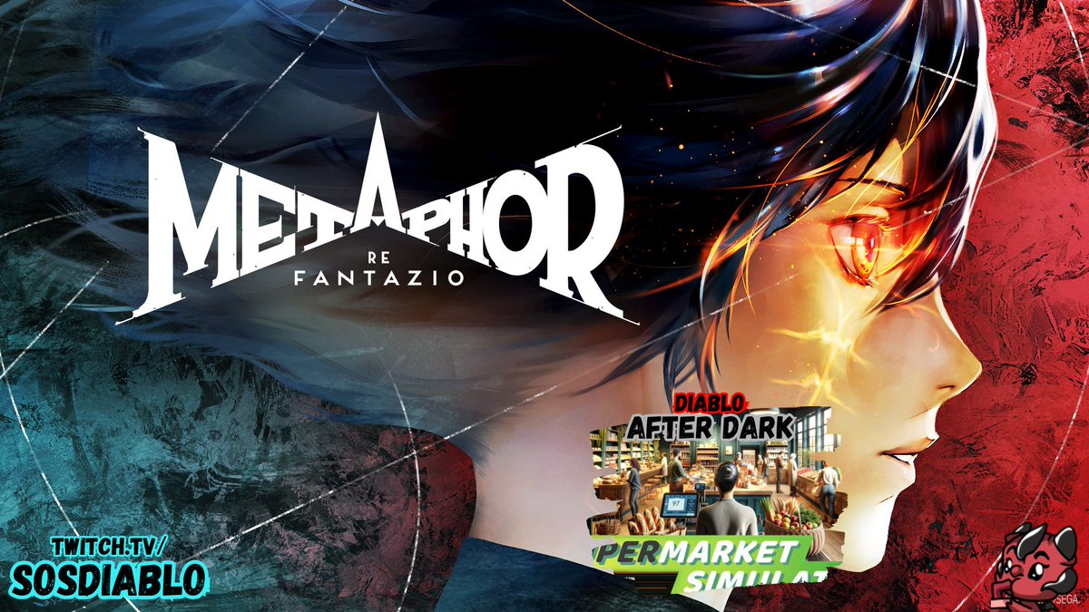 🔴 LIVE - Getting more progress in Metaphor, followed up with Diablo After Dark supermarket action.

Twitch.tv/SoSDiablo

#TwitchTV #MetaphorRefantazio
#SupermarketSimulator #Derp
