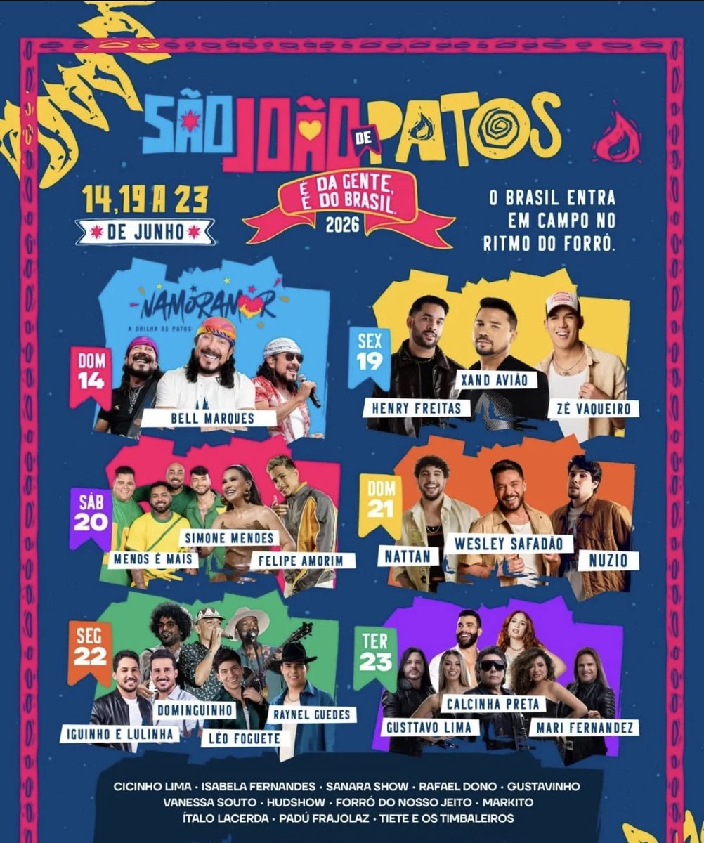MDS, finalmente um São João só com UM SERTANEJO 🙌🙌
Sua vez, Campina Grande.