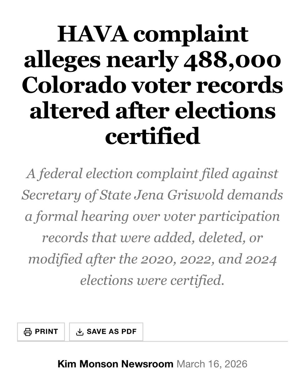HAVA complaint alleges nearly 488,000 Colorado voter records altered after elections certified

A federal election complaint filed against Secretary of State Jena Griswold demands a formal hearing over voter participation records that were added, deleted, or modified after the