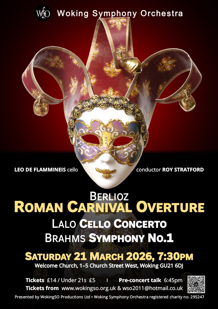 Wokingso's tweet photo. Our Spring Concert is this weekend! 😍 We've been working very hard to share this fantastic repertoire with you all, including rehearsing with our brilliant soloist Leo De Flammineis. Make sure you don't miss out - get your tickets from https://t.co/LOrvR6uGfR or on the door! 🎟 https://t.co/mZpOnHT6EZ