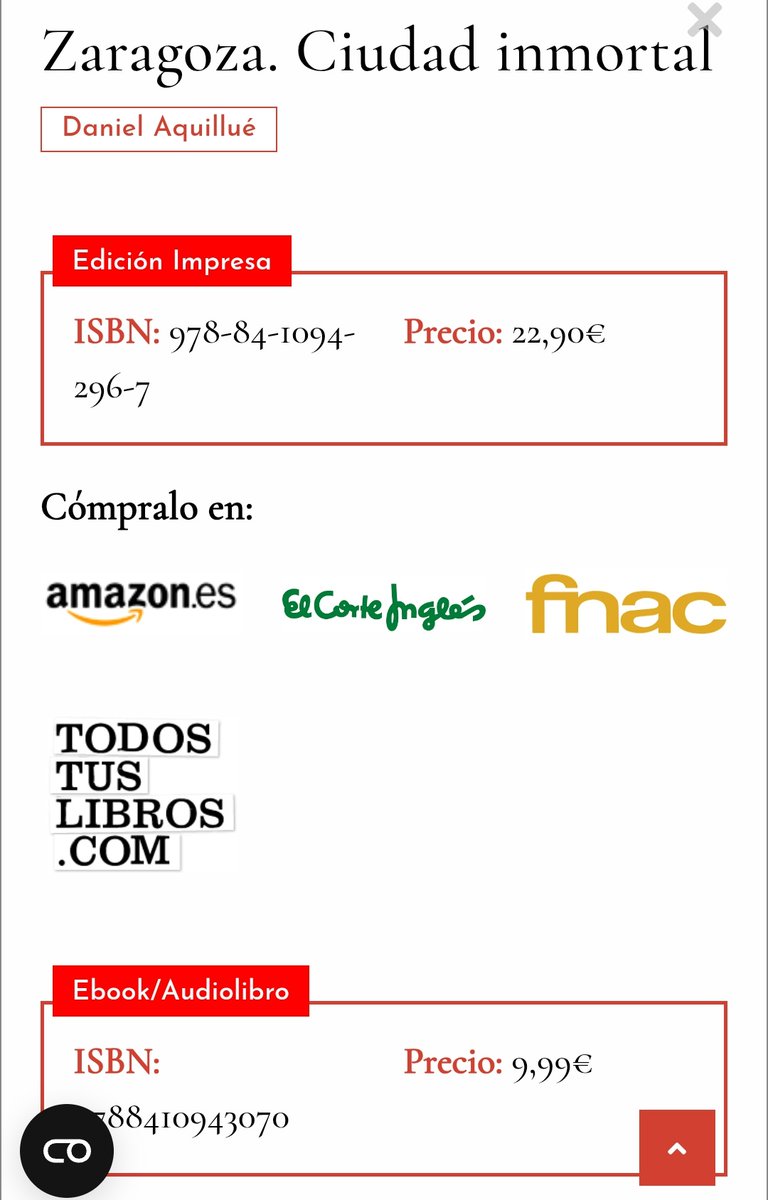 DanielAquillue's tweet photo. "Zaragoza. Ciudad inmortal" ya en la web de @esferalibros y en preventa⬇️
#ZaragozaCiudadInmortal
https://t.co/E8kHawFtob https://t.co/8FkMdCkNJQ
