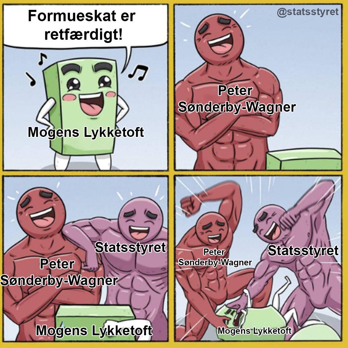 Statsstyret's tweet photo. Det er altid underholdende at lege ratio tag team med @sonderby 😘
Især når det går ud over @lykketoft 😂
#dkpolmemes #dkpol #formueskat #energikrise https://t.co/1canAU9N4z