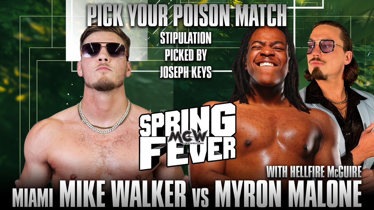 The 2026 #MCWSpringFever Tour continues THIS FRIDAY NIGHT when we roll into Frederick, #Maryland and Frederick Elks Lodge 684 with #WWE Hall of Famer @TEDDYPLAYALONG and ALL of your favorite #MCW Stars 🌟 Announced So Far ⬇️

💥 The situation between @CupOfJoeKeys and