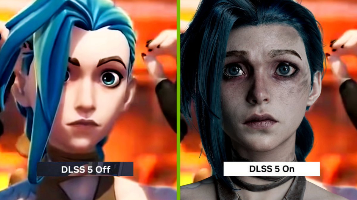 veloseaa's tweet photo. first look at fortnite's arcane jinx with dlss 5 ๐ฅ๐ฅ https://t.co/ie0Ky6QybT