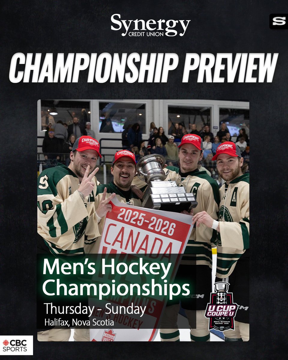 HuskieAthletics's tweet photo. It's U Cup week! 🏆️🔥⁠ ⁠ 

@HuskieMHKY heads to Halifax this week for the 2026 University Cup, the final competition for any @usask team in the 2025-26 season!⁠ ⁠ 

📰Championship preview👉https://t.co/HfnXxcIXdj

#HuskiePride | #PowerofthePack https://t.co/KZkttOHCun