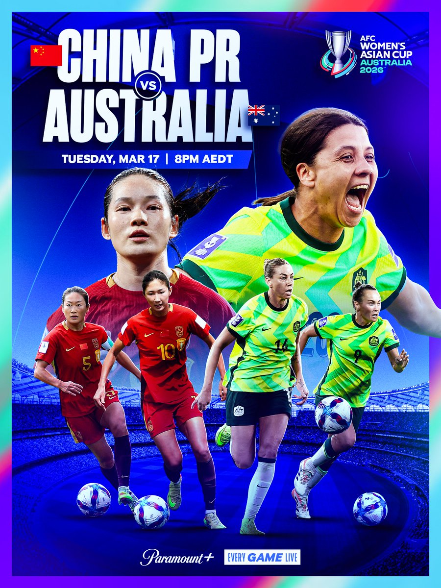 It’s #WAC2026 Semi-Final Matchday for <a href="/thematildas/">CommBank Matildas</a>! 🇦🇺

A place in the AFC Women’s Asian Cup Final is on the line, as Australia face China PR in Perth 🏆

Watch #CHNvAUS live from 8pm AEDT on Paramount+ 📺