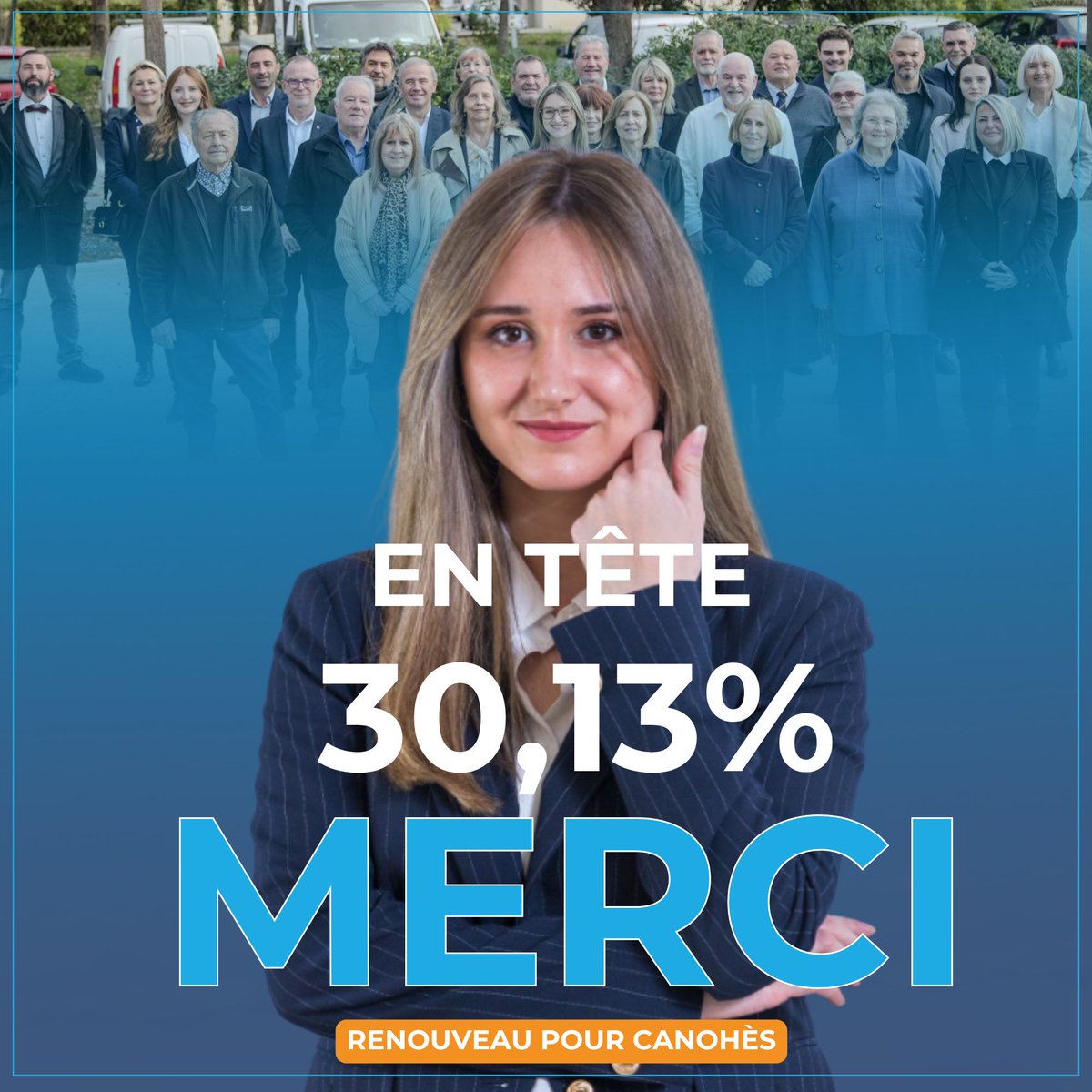 muti_carla's tweet photo. 🔴 EN TÊTE, MERCI! 🔴

Avec 30,13% des suffrages exprimés, vous avez fait le choix de nous placer en tête de ce 1er tour des élections municipales. Merci de votre confiance! 

MOBILISEZ-VOUS ET MARQUEZ L’HISTOIRE ET LE RENOUVEAU DE CANOHÈS !
#electionsmunicipales2026 #canohes https://t.co/hygBEV0wuU