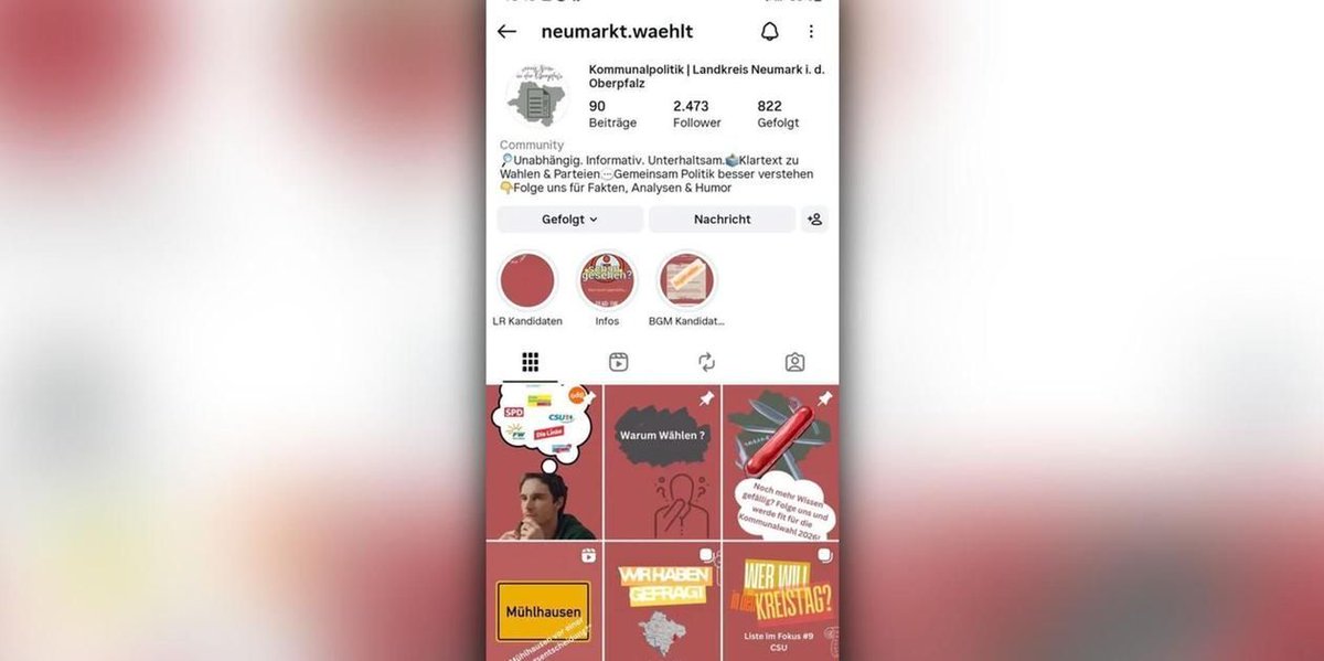 Anonymer Wahlkampf-Kanal im Kreis Neumarkt: Behörde hat „Phantom“ unter die Lupe genommen 
Das allerdings ist ein klarer Regelverstoß, wie jetzt feststeht. Die Bayerische Landeszentrale für Neue Medien hat den Fall geprüft
nn.de/region/anonyme…