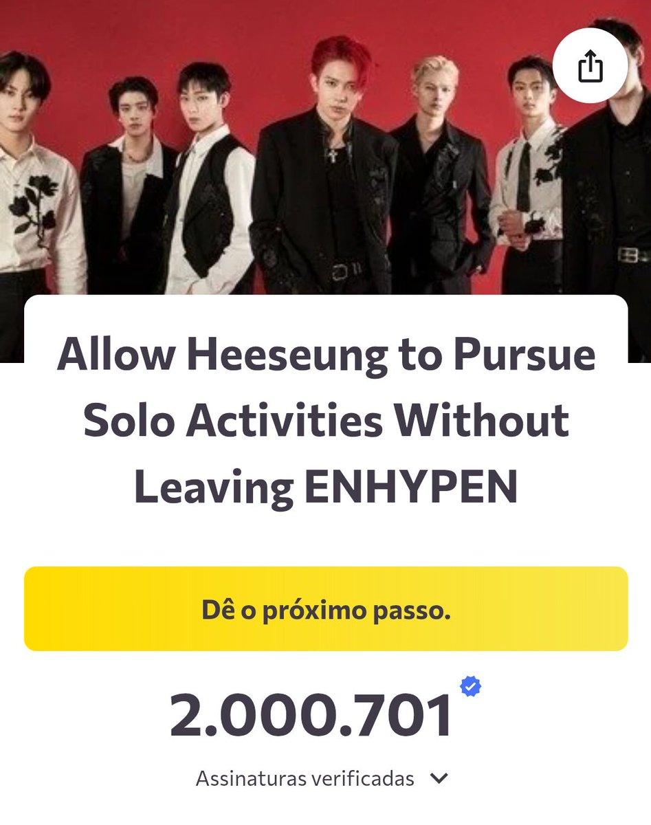 🚨⚠️ CHEGAMOS A 2 MILHÕES DE ASSINATURAS 🚨⚠️

RESPECT THE ARTISTS WHO BUILT YOUR EMPIRE
#LET_HEESEUNG_DO_BOTH
#RESPECT_ENHYPEN
#ENHYPEN_IS_7