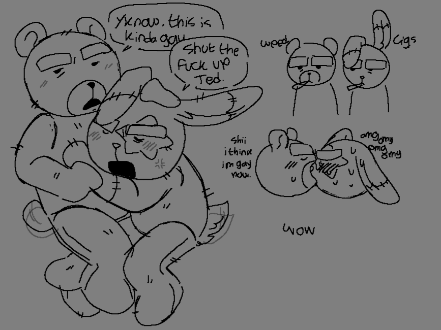 Just now realized I never posted these guys here, so uh say hi to bun and Randall, Ted ocs/self insert?? Uhmmmm idk these are all from 2024 
#TED #tedtwt